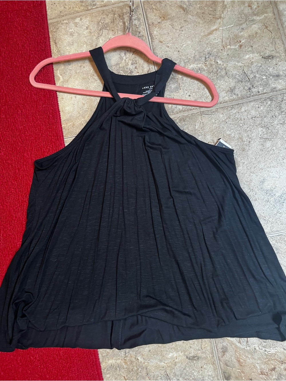 NWT Lane Bryant Black Halter Knot-Front Camisole